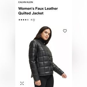 CALVIN KLEIN - FAUX LEATHER PUFFER JACKET